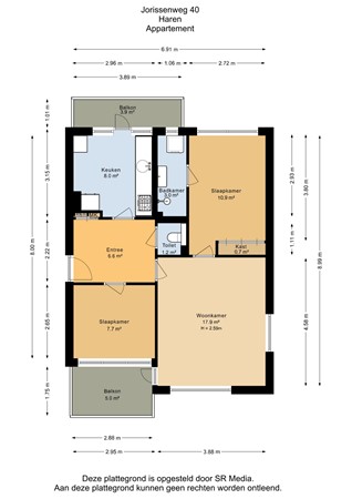 Floorplan - Jorissenweg 40, 9751 VT Haren